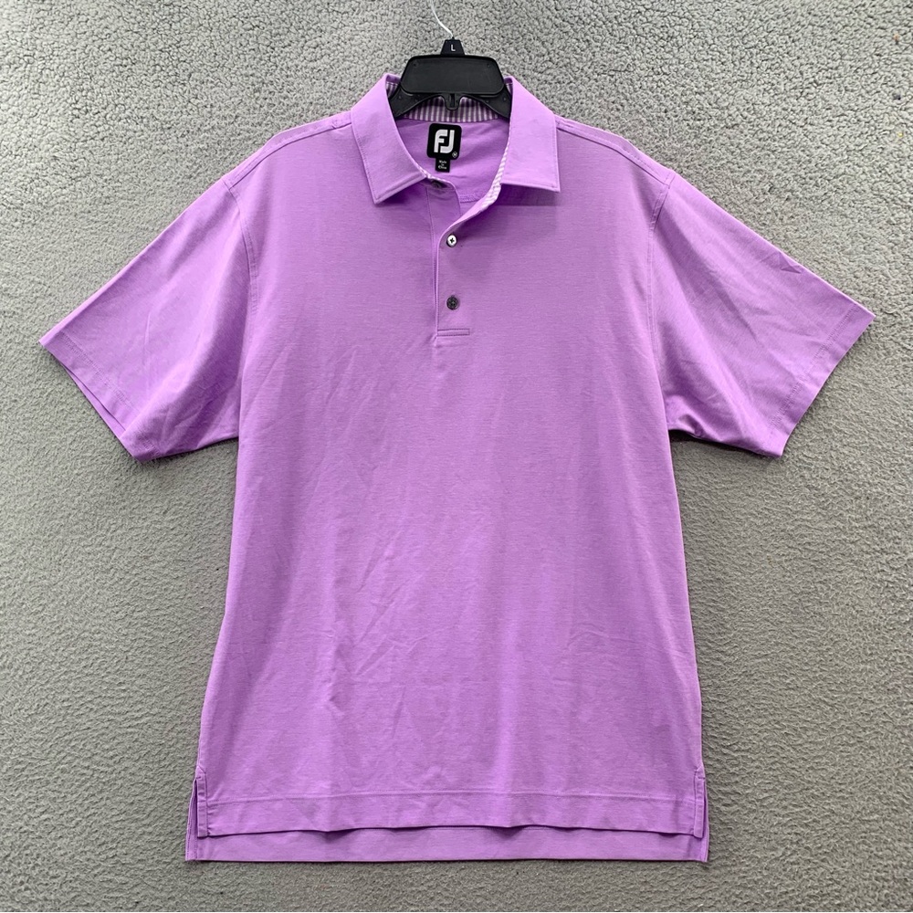 Footjoy FJ Men’s Purple Golf Polo Shirt Polyester Stretch Short Sleeve Size M